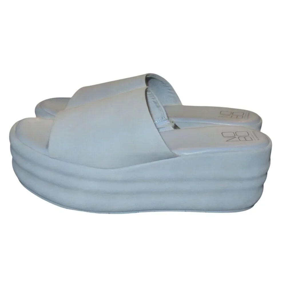 No Boundaries NOBO Pastel Blue Vegan Leather Platform Slides Sandals size 6 - Picture 1 of 9